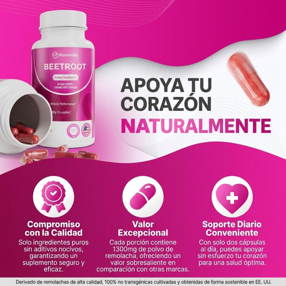 Beetroot | Cápsulas orgánicas de raíz de remolacha, vuelve a sentirte activo