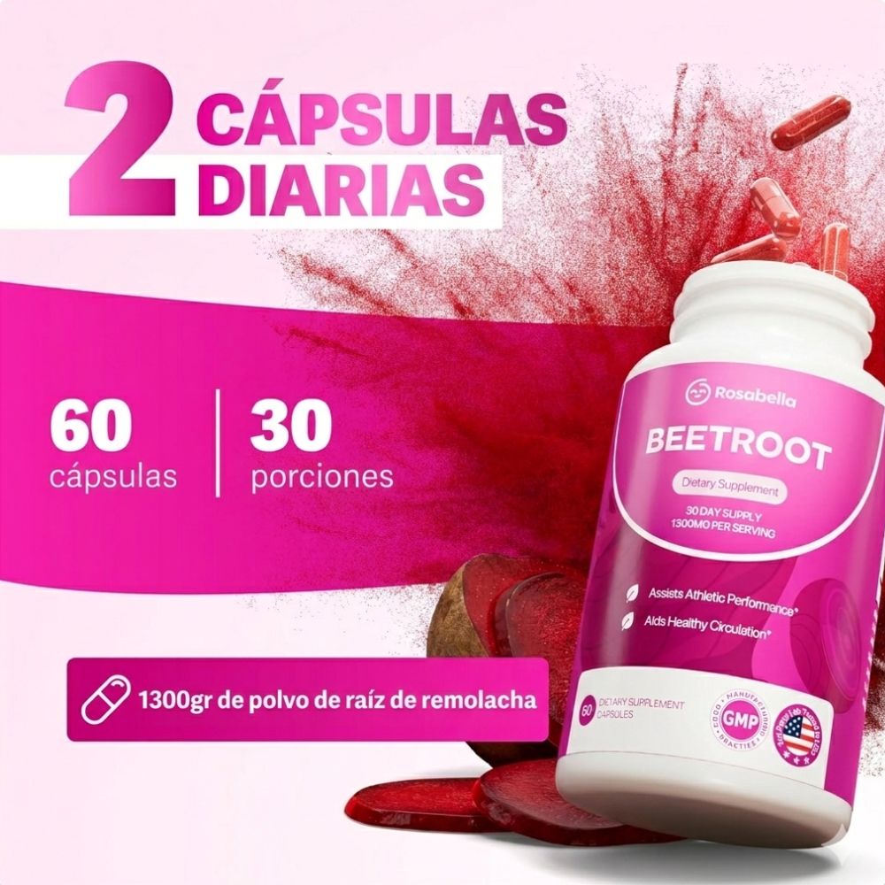 Beetroot | Cápsulas orgánicas de raíz de remolacha, vuelve a sentirte activo