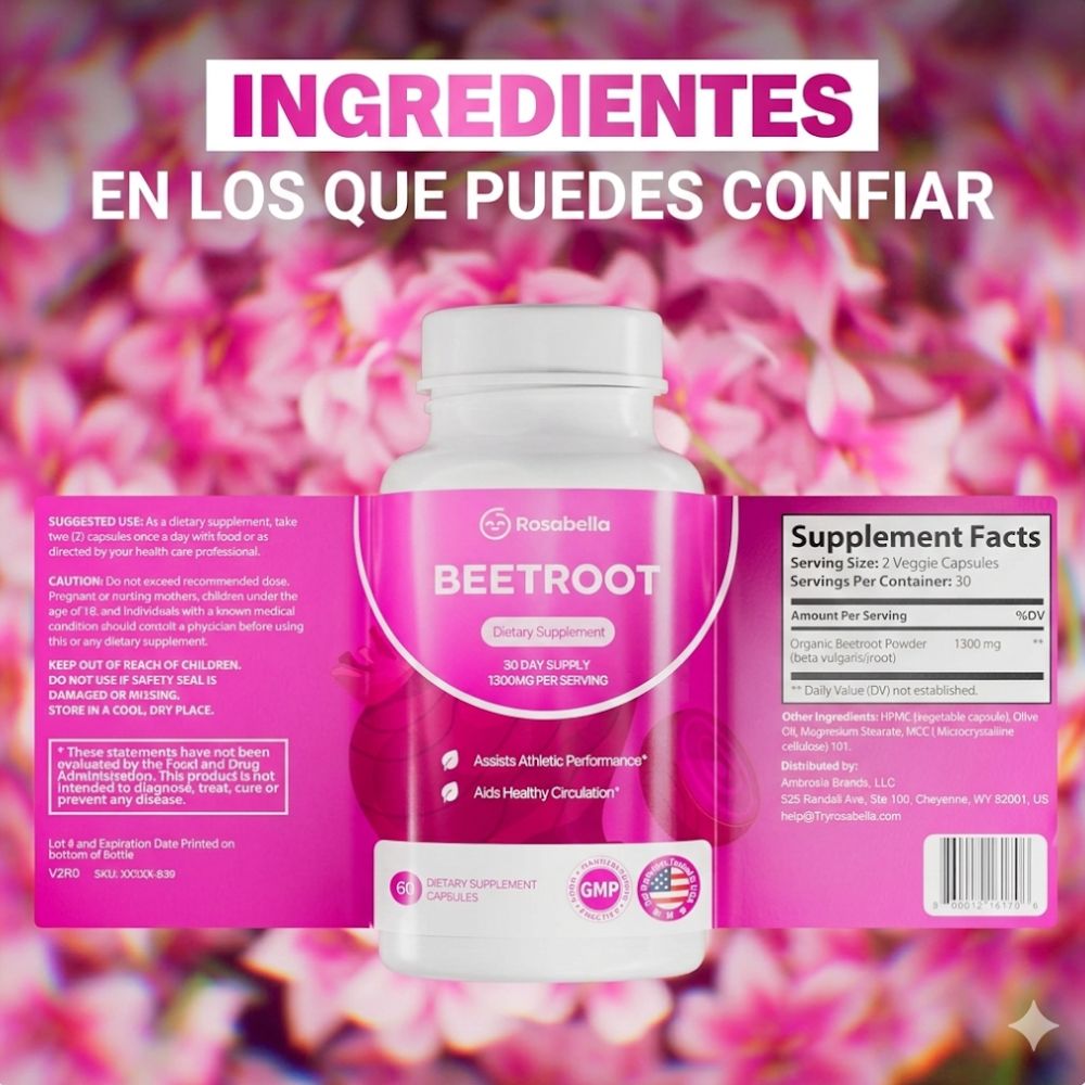 Beetroot | Cápsulas orgánicas de raíz de remolacha, vuelve a sentirte activo